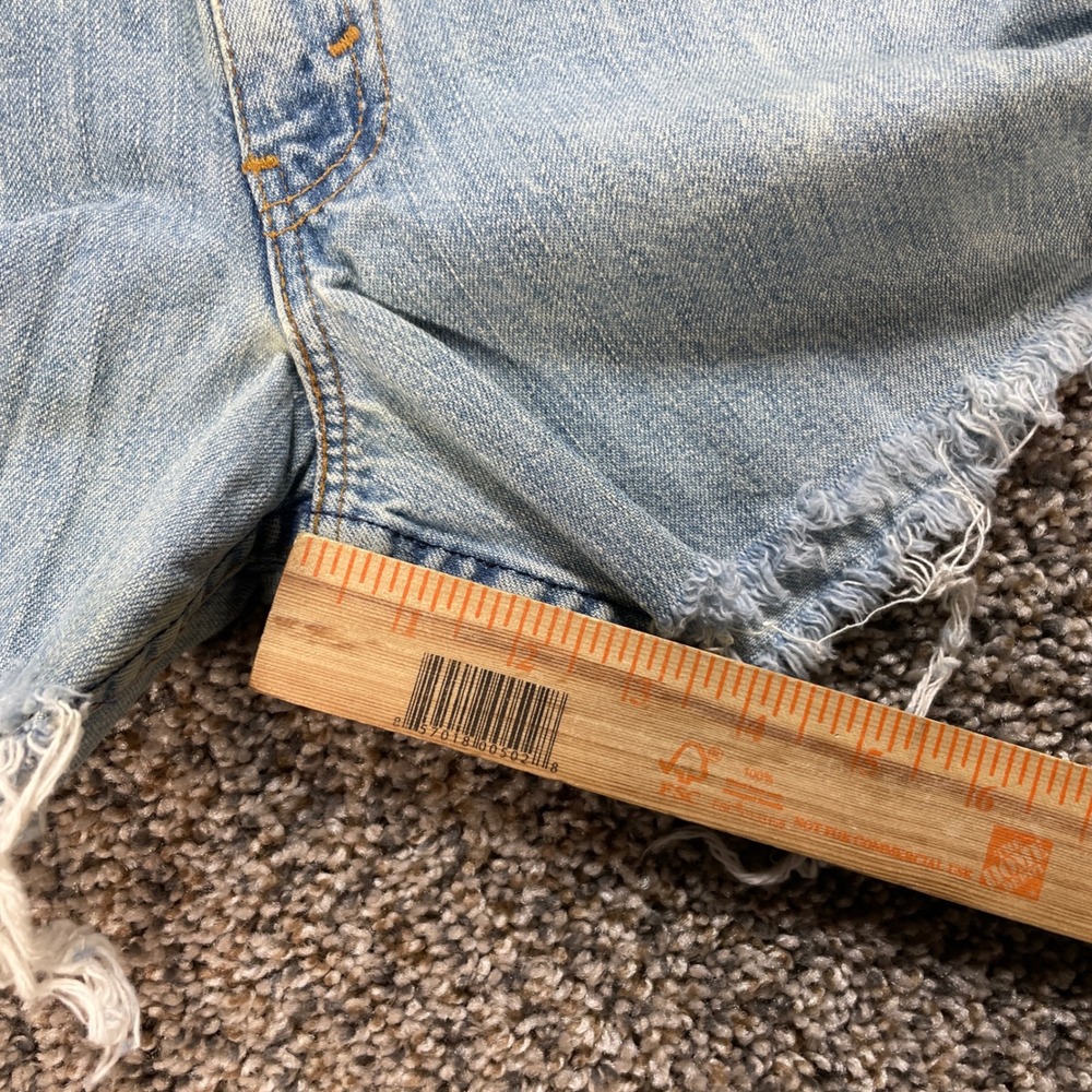 Vintage Levi's SliverTab Women's 13 Shorts USA Made Big Jean Light Wash 90s - Picture 8 of 11